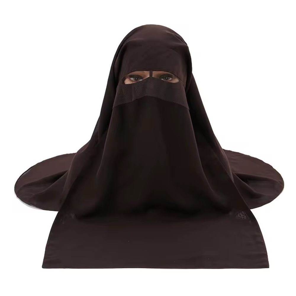 3 layared Niqab Saudi Niqab with nose string Islamic niqab face veil Muslim